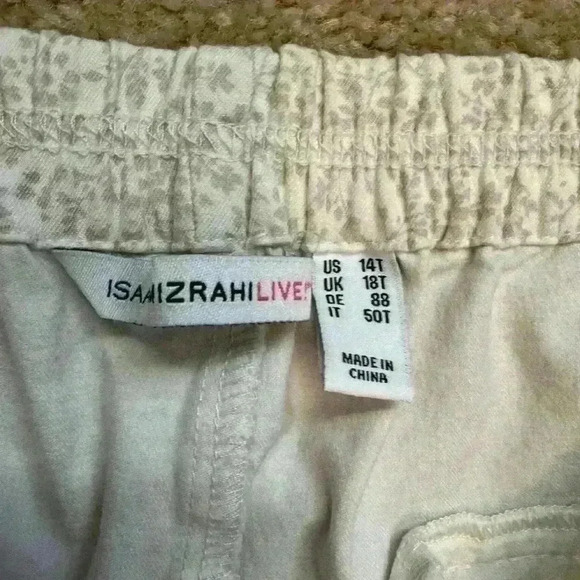 Isaac Mizrahi Live! Tall 24/7 Stretch Ditsy Floral Pants Ivory 14 TALL A392880 - Picture 7 of 10